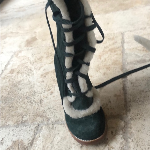 Emerald Green Shearling Marc Jacobs Boots - Picture 3 of 4